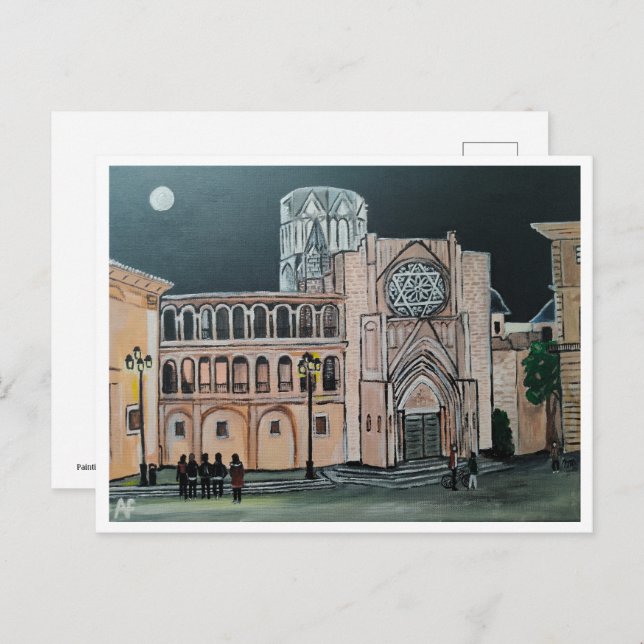 Catedral de Santa María Malerei von Alfred Fox Postkarte (Vorne/Hinten)
