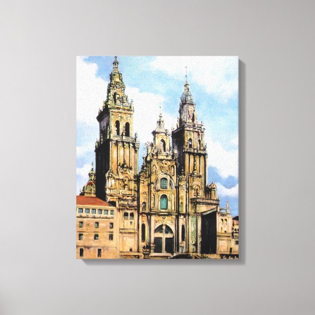 Catedral de Santiago de Compostela (A Coruña) Leinwanddruck (Vorderseite)