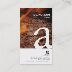 Caterer Bold Monogram Steak Business Card Visitenkarte