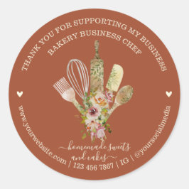 Catering Bäckerei Koch Rustikale Terrakotta Runder Aufkleber