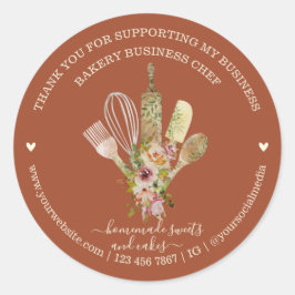 Catering Bäckerei Koch Rustikale Terrakotta Runder Aufkleber