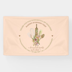 Catering Bäckerei Koch Rustikales Rosa Banner