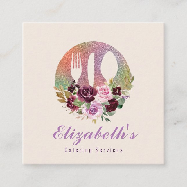 Catering Blumenlogo Visitenkarte (Vorderseite)