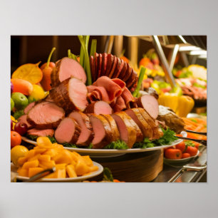 Catering-Buffet im Restaurant Poster