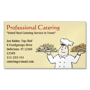 Catering-Chef hält Hors D'oeuvres Magnetische Visitenkarte