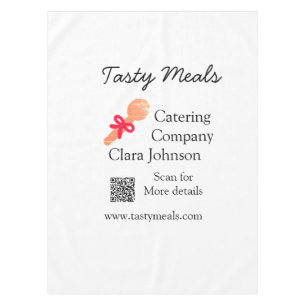 Catering-Dienstleistungen Name QR-Code Website Bäc Tischdecke