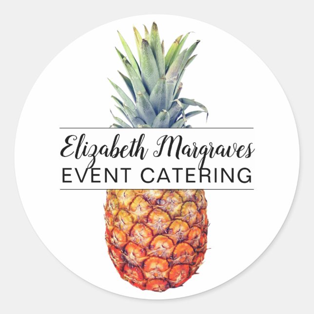 Catering für Ananas Runder Aufkleber (Vorderseite)
