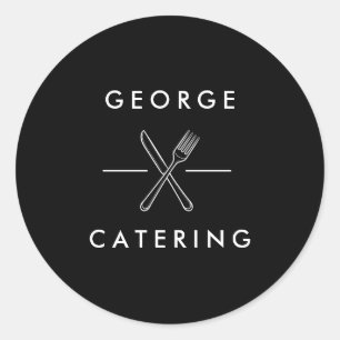 Catering-Geschäft mit Vintage-Logo von gekreuzter Runder Aufkleber
