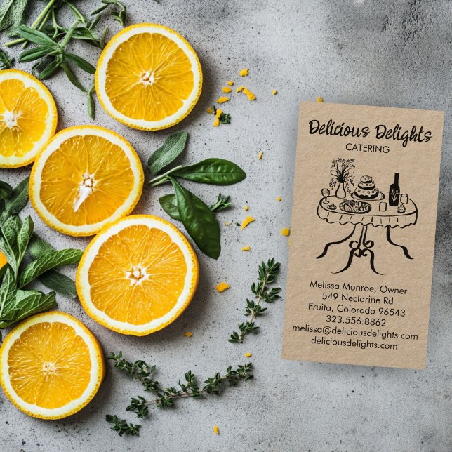 Catering Koch Event Planning Food CUSTOM Kraft Visitenkarte (Catering Chef Event Planning Food CUSTOM Kraft Business Card
)