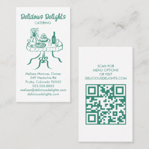 Catering Koch Event Planning Food Prep CUSTOM QR Visitenkarte