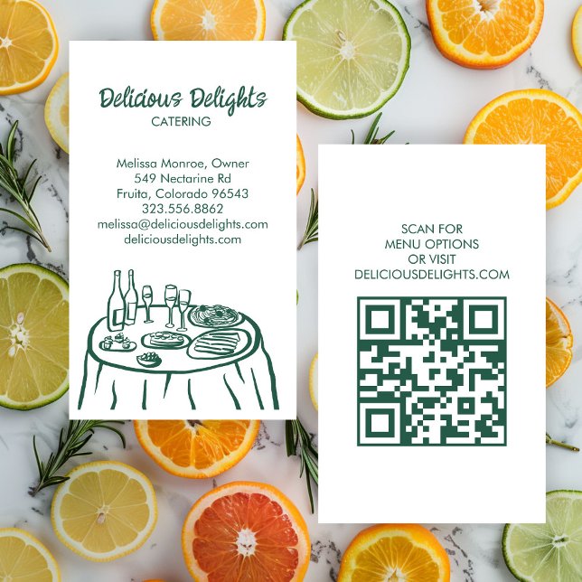 Catering Koch Event Planning Food Prep CUSTOM QR Visitenkarte (Catering Chef Event Planning Food Prep CUSTOM QR Business Card
)
