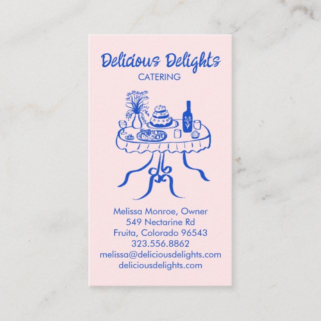 Catering Koch Event Planning Food Prep CUSTOM Visitenkarte (Vorderseite)