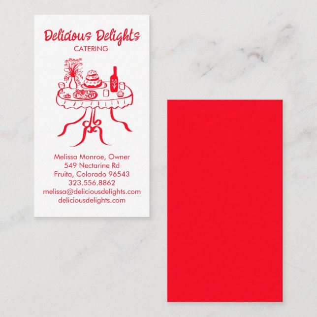 Catering Koch Event Planning Food Prep CUSTOM Visitenkarte (Vorne/Hinten)