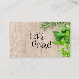 Catering Koch Weideplatine aus Holz Visitenkarte