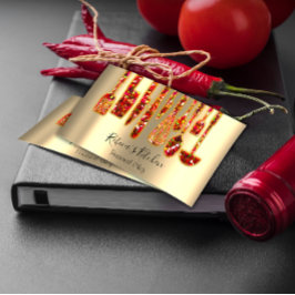 Catering Personal Koch Restaurant Gold Red Visitenkarte