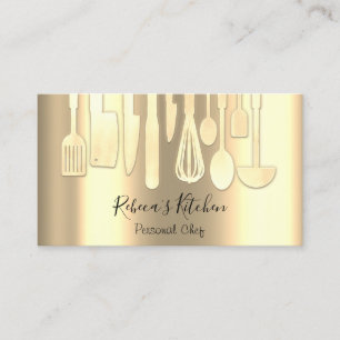 Catering Personal Koch Restaurant Gold Visitenkarte