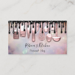 Catering Personal Koch Restaurant Kochtreiber Pink Visitenkarte