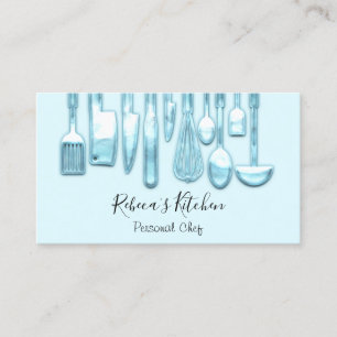 Catering Personal Koch Restaurant Pasta Blue Visitenkarte