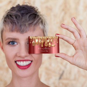 Catering Personal Koch Restaurant Tropfen Rose Coo Visitenkarte