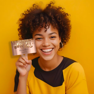 Catering Personal Koch Restaurant Tropfen Rose Gol Visitenkarte