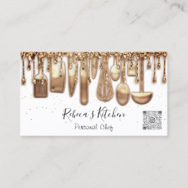 Catering Personal Koch Restaurant Tropfen Rose QR Visitenkarte
