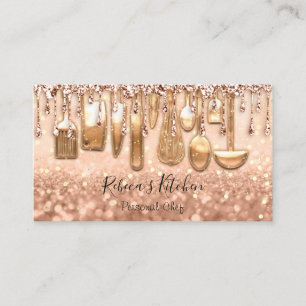 Catering Persönlicher Koch Küche Rose Confetti Visitenkarte