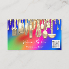 Catering Persönlicher Koch Restaurant Tropfen QR Visitenkarte