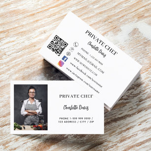 Catering QR-Code für den weißen Koch Visitenkarte