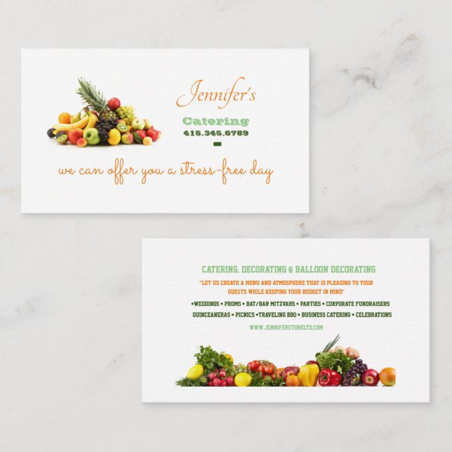Catering Service Business Card Visitenkarte (Vorne/Hinten)