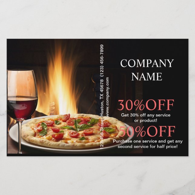 Catering-Service Deluxe Shop Italienische Pizza Flyer (Vorne)