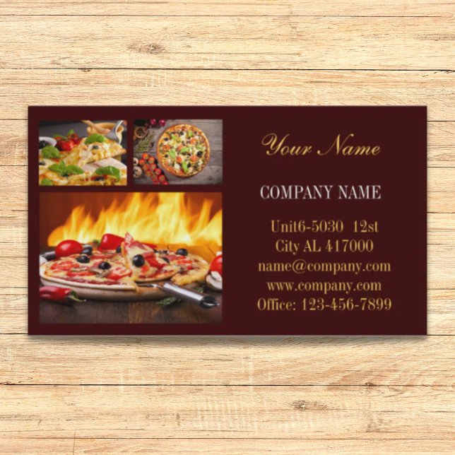 Catering-Service Deluxe Shop Italienische Pizza Visitenkarte (catering service deli shop Italian Food pizza Business Card)