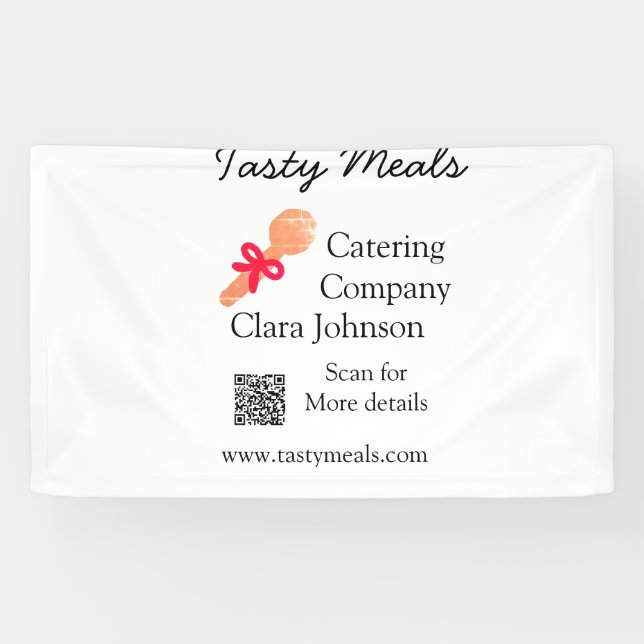Catering Services fügen den Namen QR-Code Website  Banner (Horizontal)