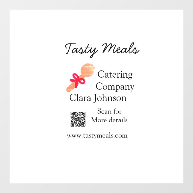 Catering Services fügen den Namen QR-Code Website  Fensteraufkleber (Blatt)