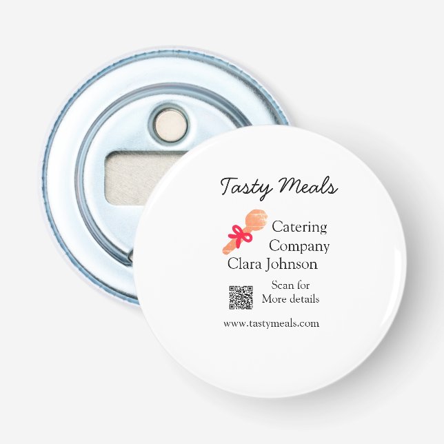 Catering Services fügen den Namen QR-Code Website  Flaschenöffner (Vorderseite)