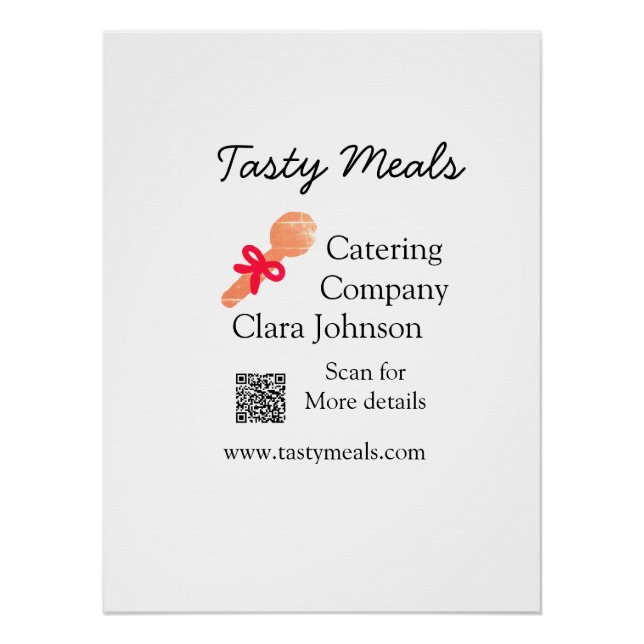 Catering Services fügen den Namen QR-Code Website  Poster (Vorderseite)