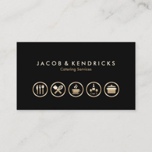 Catering Services Gold Icons BusinessCard Visitenkarte