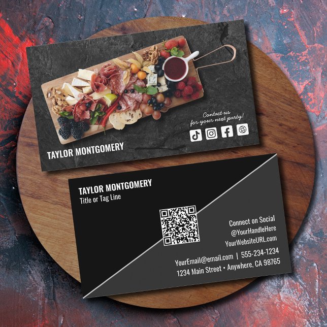 Catering Social Media QR Code Visitenkarte (Catering Social Media QR Code Business Card)