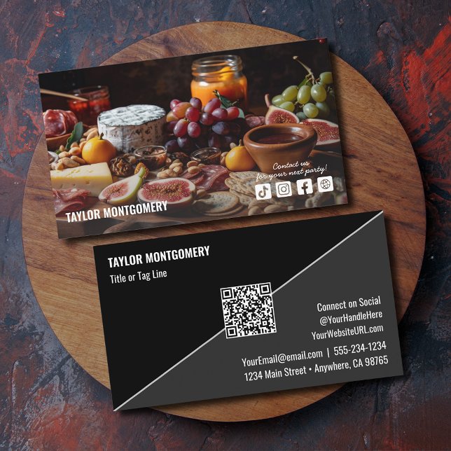Catering Social Media QR-Code Visitenkarte (Catering Social Media QR Code Business Cards)