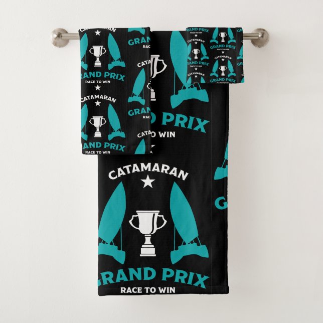 Catermaran Hydrofoil Sailboat Racing Badhandtuch Set (Insitu)