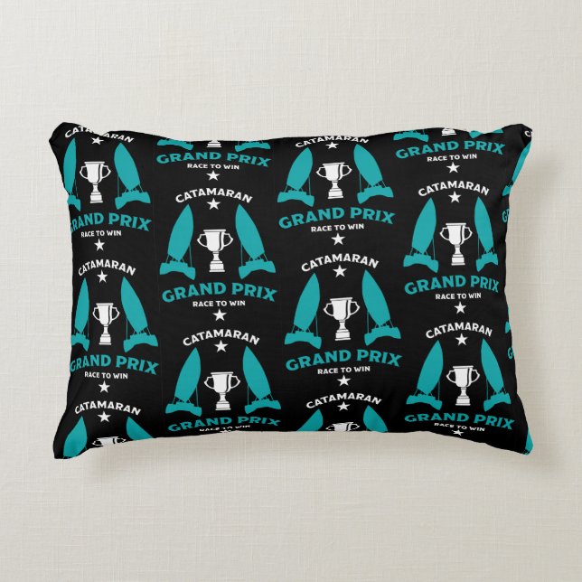 Catermaran Hydrofoil Sailboat Racing Dekokissen (Vorderseite)