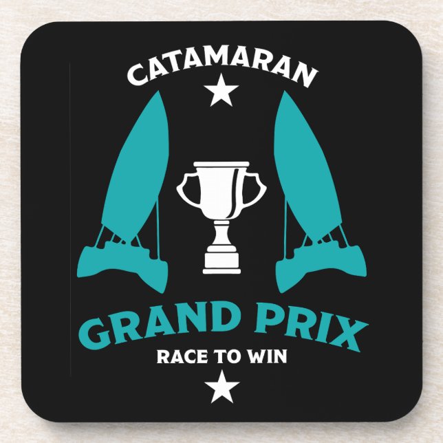Catermaran Hydrofoil Sailboat Racing Getränkeuntersetzer (Vorderseite)