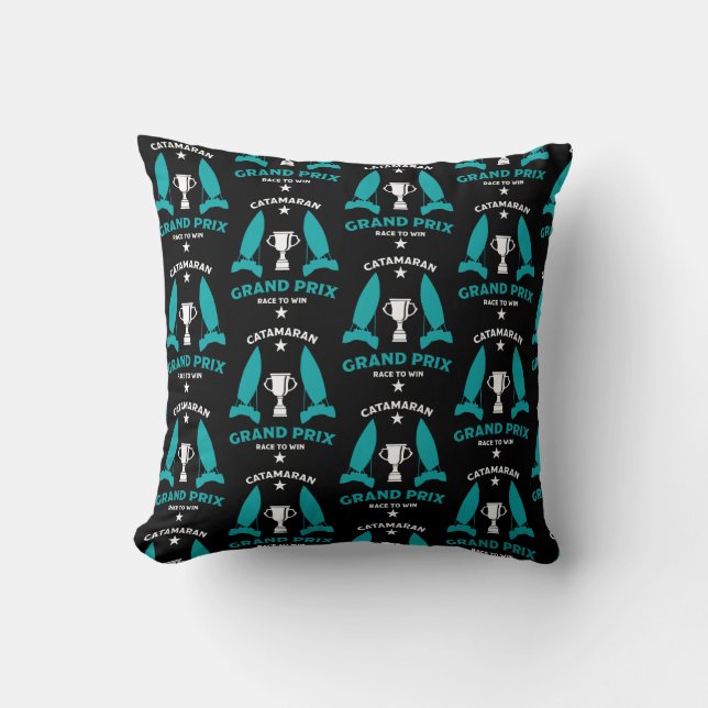 Catermaran Hydrofoil Sailboat Racing Kissen (Vorderseite)