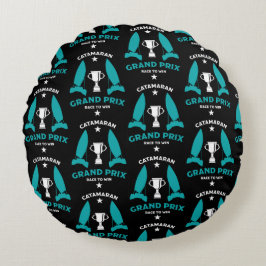 Catermaran Hydrofoil Sailboat Racing Rundes Kissen