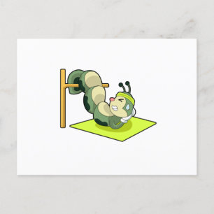 Caterpillar ABS Workout Fitness Postkarte