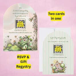 Caterpillar Baby Shower QR Code RSVP/Gift Registry Einladung