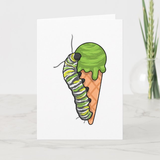 Caterpillar-Eiscreme Karte (Vorderseite)