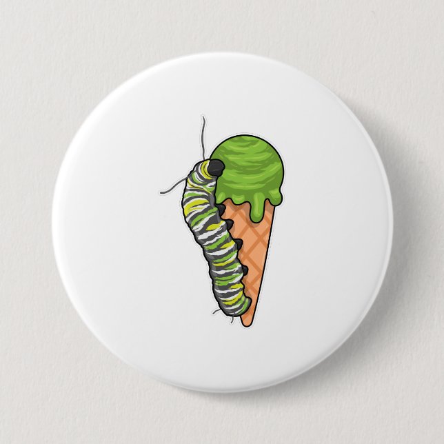 Caterpillar Ice cream Button (Vorderseite)