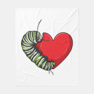 Caterpillar Love Heart Fleecedecke