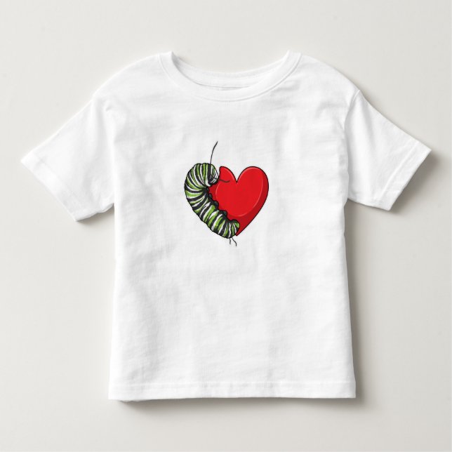 Caterpillar Love Heart Kleinkind T-shirt (Vorderseite)