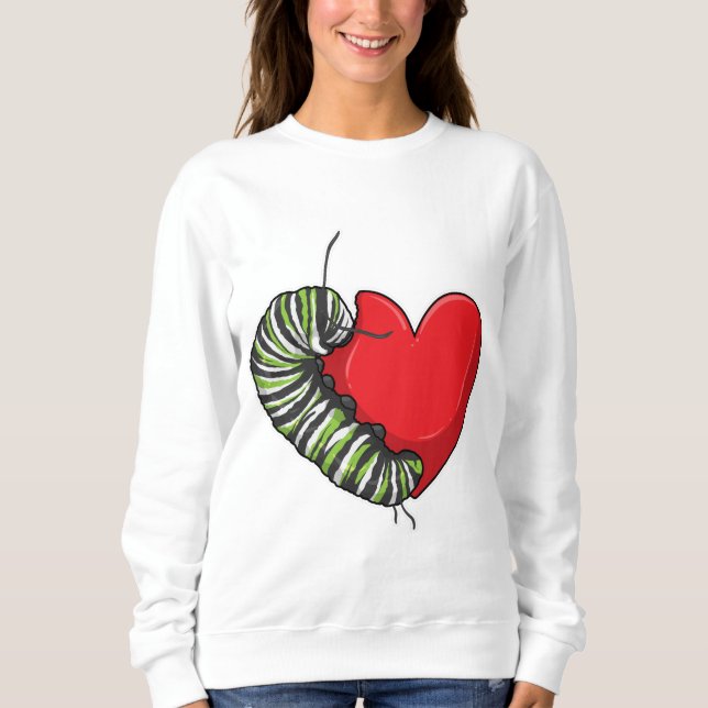 Caterpillar Love Heart Sweatshirt (Vorderseite)